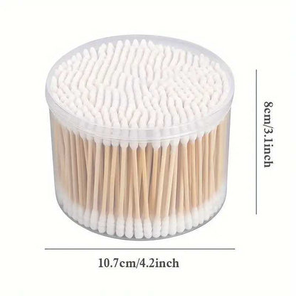 500 Double-Ended Swabs for Ear Cleaning And Makeup - Fragrance-Free, Sanitary Disposable Swabs for Cleaning, Makeup Remover And Beauty Treatments, with Storage Box