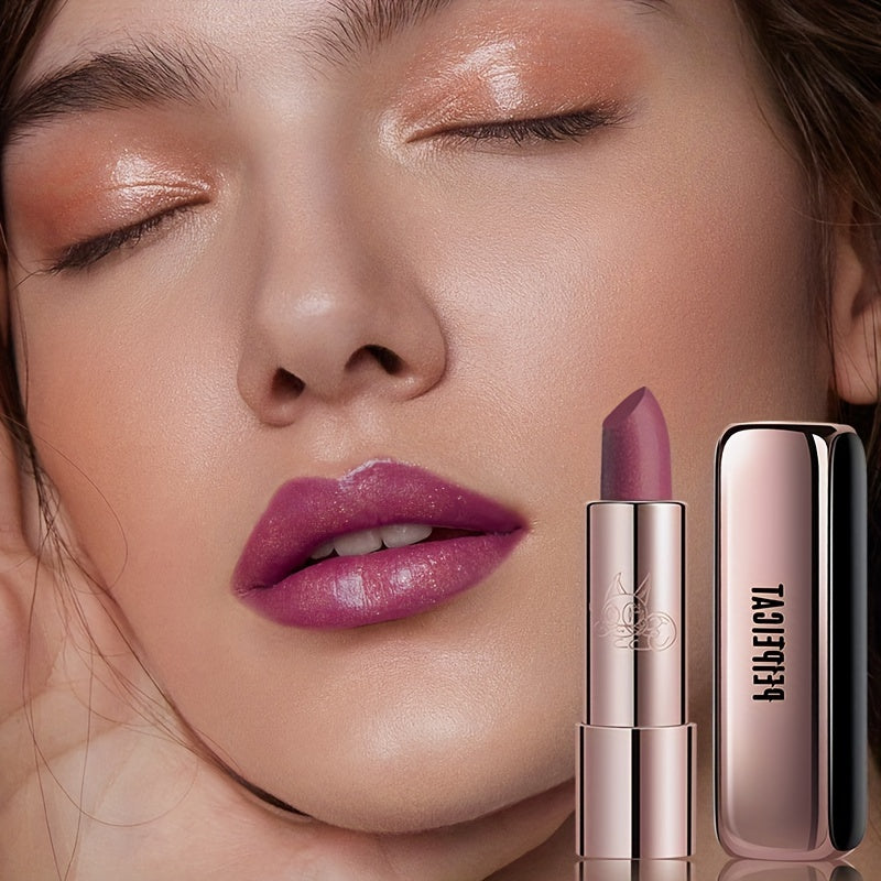 Moisturizing Shiny Beauty Lipstick, Dewy Glitter Finish Lip Gloss Makeup, Ideal Gift For Women, PPC3303 For Music Festival