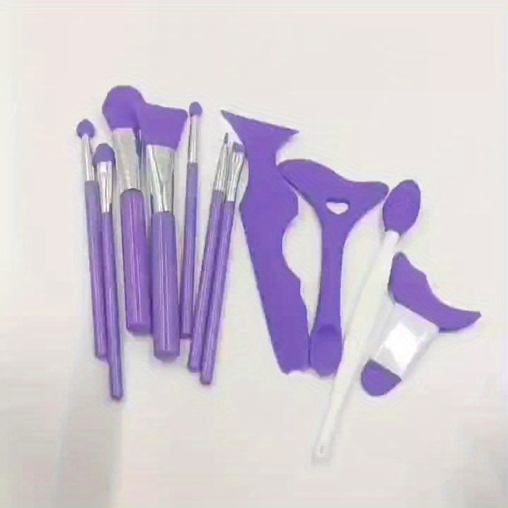 1 set of 11 silicone makeup mask brushes beauty tools + multi-functional eye makeup auxiliary tools nose brush blackhead brush silicone beauty ruler lazy person makeup auxiliary ruler eyelash mascara eyeliner eye shadow block