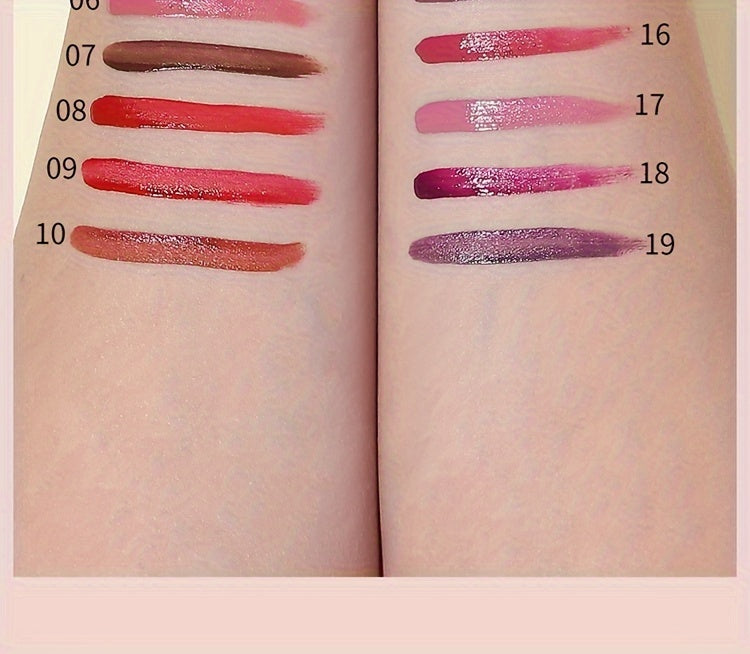 Beauty Matte Lip Gloss Glitter 19 Colors Long Lasting Moisturizing Liquid Makeup Rouge Lip Glaze Cosmetic, Liquid Lipstick, Lip Makeup For Music Festival