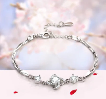 Jewelry Set with Diamonds: Necklace, Bracelet, Earrings