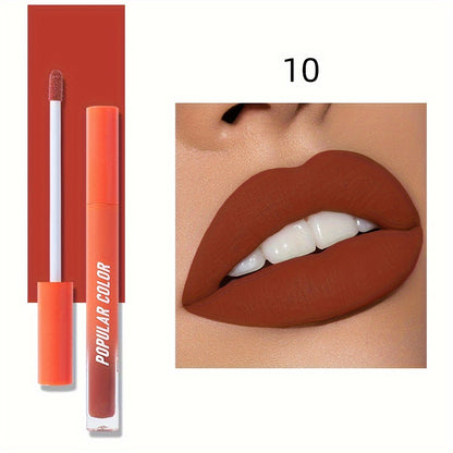 Beauty Matte Lip Gloss Glitter 19 Colors Long Lasting Moisturizing Liquid Makeup Rouge Lip Glaze Cosmetic, Liquid Lipstick, Lip Makeup For Music Festival