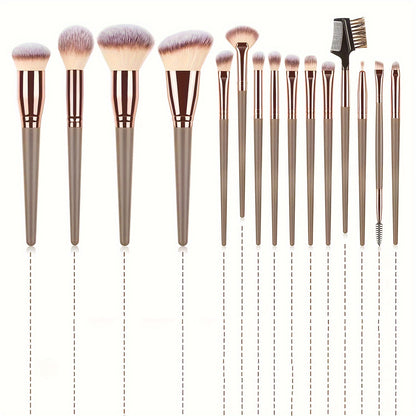Valentine'S Day Gift Complete Function Makeup Brush Kit Premium Synthetic Eyeshadow Foundation Face Blending Blush Brush Concealer Eye Makeup Brush Set Ideal For Makeup Beginner Artist Holiday Gift Atmosphere Holidays Beauty