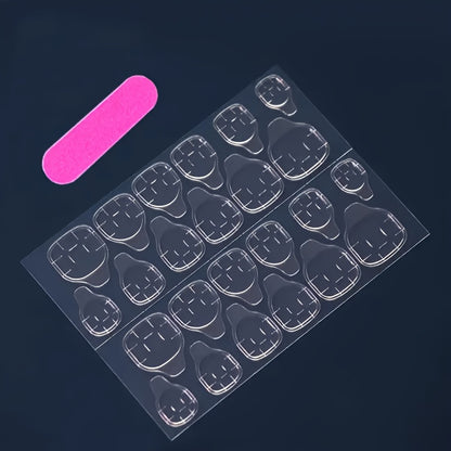 30pcs Glossy Cat Eye Press-On Nails - Cute Cat Face Design with Sparkling Accents, Short Ballet Shape Fake Nails for Hands & Feet, Pink Glossy Reusable Nail Art Stickers, Quick Beauty Fix