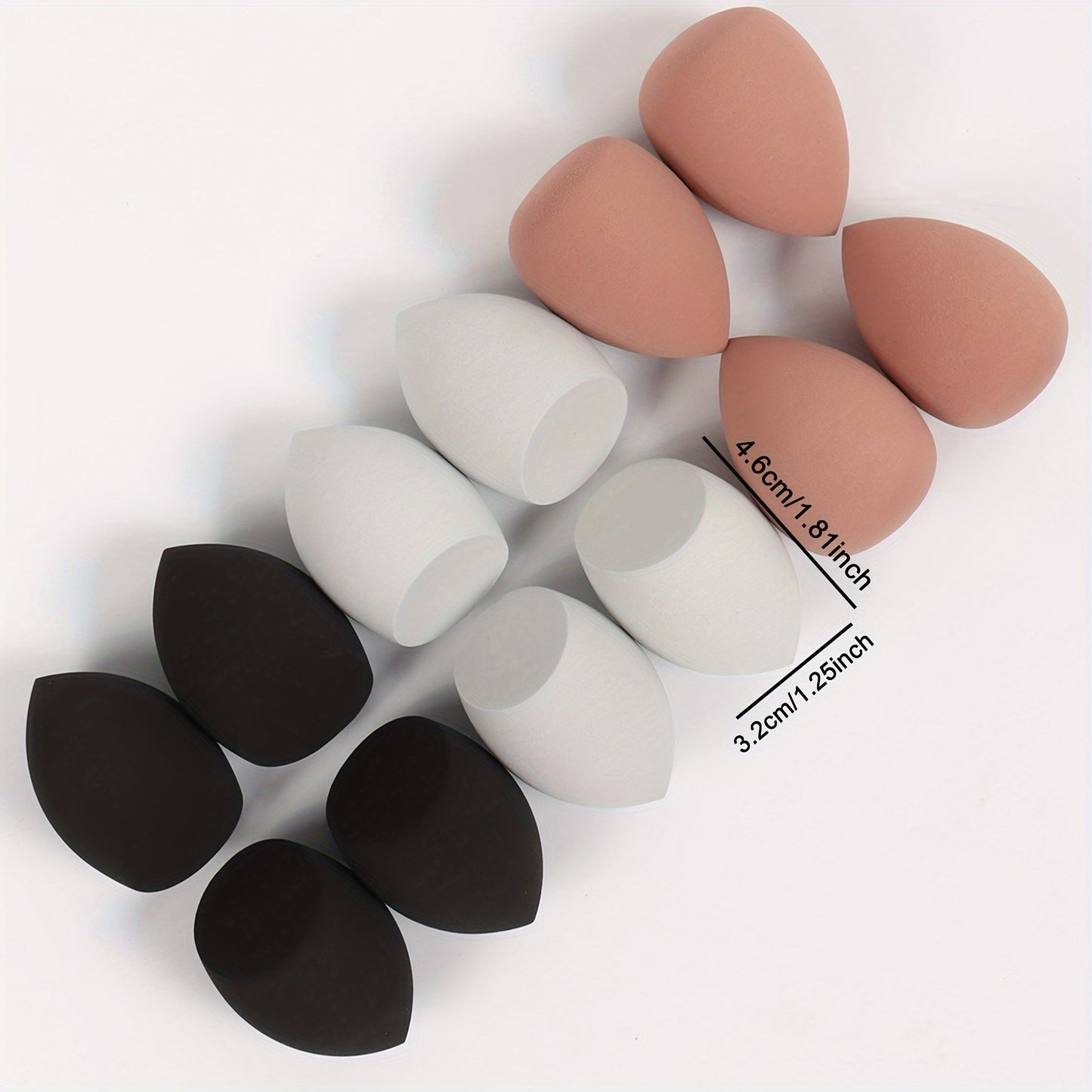 12pcs Medium Makeup Sponges - Flawless Foundation Blending for Liquid, Cream & Powder - Latex-Free, Dual-Use Wet/Dry Application - Fragrance-Free Beauty Tools