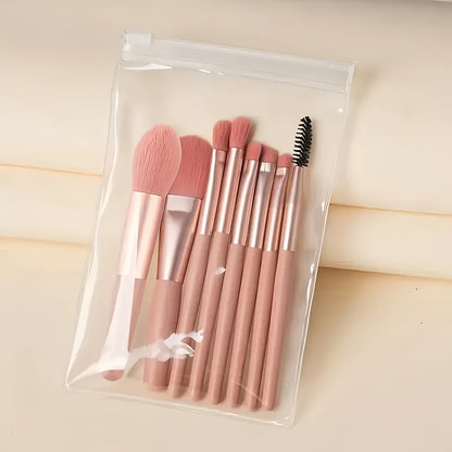 Synthetic Fibers Makeup Brush Set - Professional Foundation, Concealer, Eye Shadow, Blending Brushes - Manual Use, Plastic Handle Beauty Tools For Flawless Makeup Application