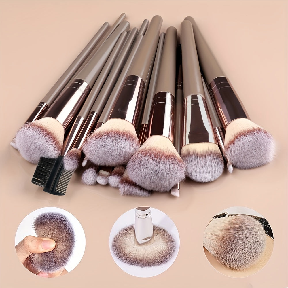 [10/15/18/20pcs Luxurious Makeup Brush Set] Luxurious 10/15/18/20pcs Makeup Brush Set - Premium, Multi-Function Beauty Tools for Flawless Foundation, Eyelash, Eyebrow & Eyeshadow Application - Ideal Gift for Christmas, Hallow