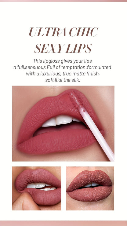 SAM SUGAR Matte Liquid Lipstick Set - Waterproof, Non-Stick Cup Long Lasting Lip Gloss Collection, 6 Shades of Orange, Pink, Red & Skin Tones - Perfect Gift for Mother's Day, Valentine's Day, Women's Beauty Essentials