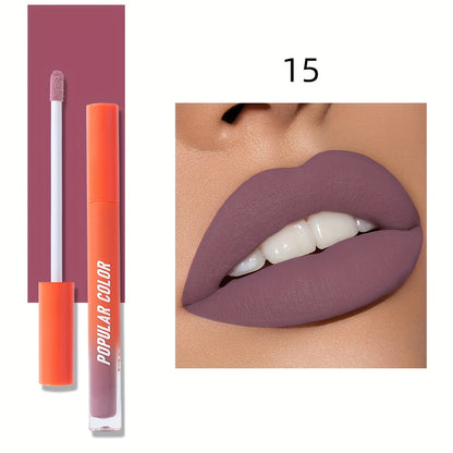 Beauty Matte Lip Gloss Glitter 19 Colors Long Lasting Moisturizing Liquid Makeup Rouge Lip Glaze Cosmetic, Liquid Lipstick, Lip Makeup For Music Festival