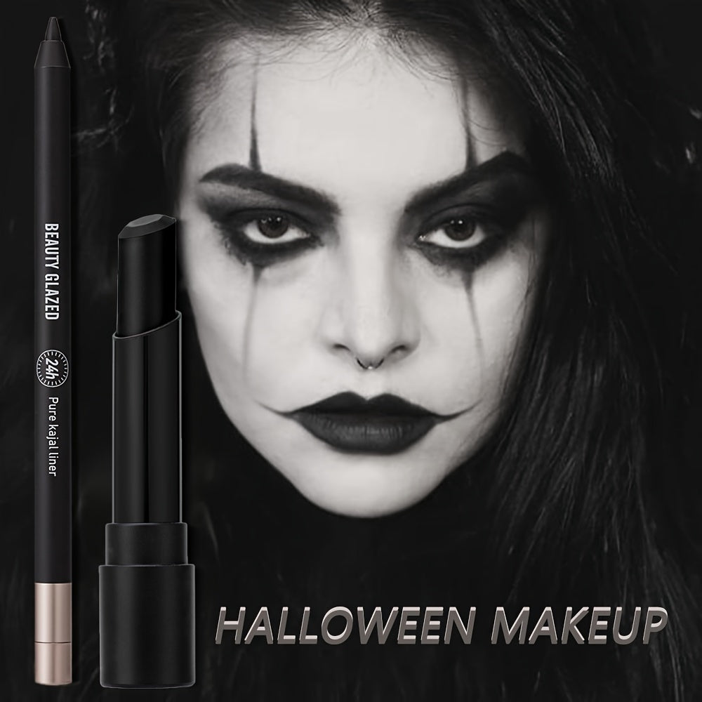 [Hot Selling] BEAUTY GLAZED 2pcs Dark Style Makeup Set - Matte Black Lipstick & Long-Lasting Waterproof Eyeliner, Perfect for Halloween & Smoky Looks