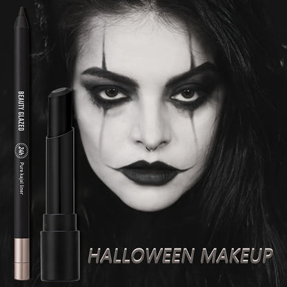 [Hot Selling] BEAUTY GLAZED 2pcs Dark Style Makeup Set - Matte Black Lipstick & Long-Lasting Waterproof Eyeliner, Perfect for Halloween & Smoky Looks