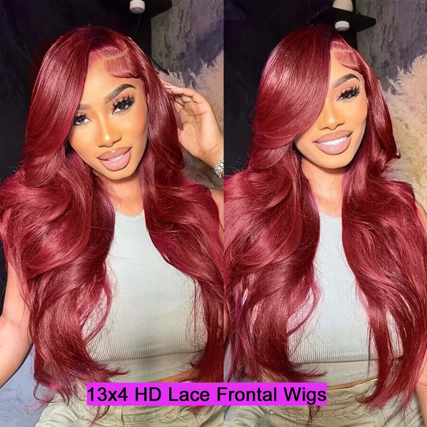 28" Long Body Wave Synthetic Wig - Heat Resistant (Glueless) HD Transparent Lace Front, Natural Black Loose Waves - 200% Density Voluminous Hairpiece for Women, Everyday & Special Events - Compatible with All Light Beige Tone
