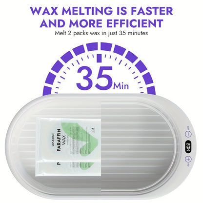 WAXKISS 67.63oz Large Capacity Beauty Wax Machine Set for Hand and Foot Moisturizing Care Paraffin Wax Heater with Intelligent LCD Temperature Display Suitable for Hand Foot Elbowand Knee Joint Cleaning and Moisturizing Home