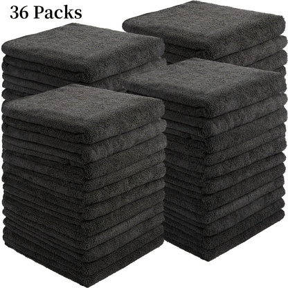 Patelai 36-Pack Microfiber Salon Towels - Absorbent, Bleach Resistant, Ideal for Gym, Spa, Shaving, Shampooing, Hair Drying - 16x28 Inches, Black - For Hair Stylists, Salon Owners & Home Use - Perfect Gift for Beauty Lovers