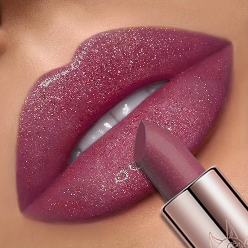 Moisturizing Shiny Beauty Lipstick, Dewy Glitter Finish Lip Gloss Makeup, Ideal Gift For Women, PPC3303 For Music Festival