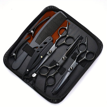 A Set of 1 Hair Cutting Tool, a 9pcs 6.0-Inch Hair Scissors Tool Kit, Professional Hair Cutting Tools Suitable for Home Hair Salons And Beauty Parlors.