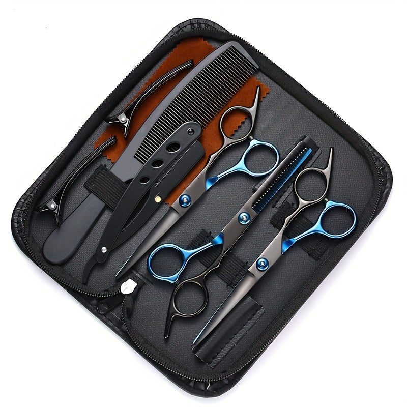 A Set of 1 Hair Cutting Tool, a 9pcs 6.0-Inch Hair Scissors Tool Kit, Professional Hair Cutting Tools Suitable for Home Hair Salons And Beauty Parlors.