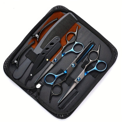 A Set of 1 Hair Cutting Tool, a 9pcs 6.0-Inch Hair Scissors Tool Kit, Professional Hair Cutting Tools Suitable for Home Hair Salons And Beauty Parlors.