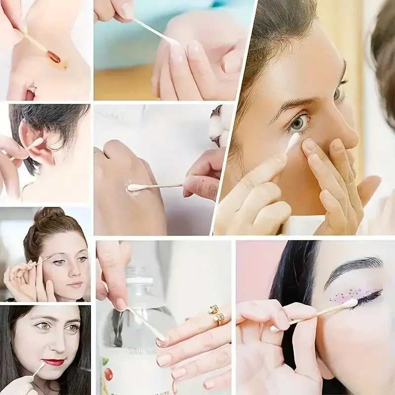 500 Double-Ended Swabs for Ear Cleaning And Makeup - Fragrance-Free, Sanitary Disposable Swabs for Cleaning, Makeup Remover And Beauty Treatments, with Storage Box