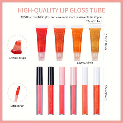 Sparkling DIY Lip Gloss Kit - Create Your Own Long-Lasting, Shimmering Lipstick with Glitter Liquid Makeup Base - Complete Customizable Beauty Set