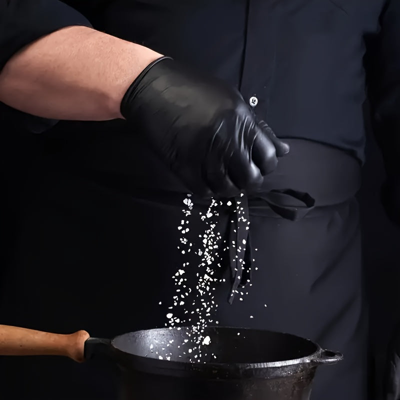 100pcs Durable Nitrile Gloves - BPA & Latex-Free, Waterproof for Kitchen Cleaning, Tattoos, Hair Dye, Pet Care & Beauty Salons