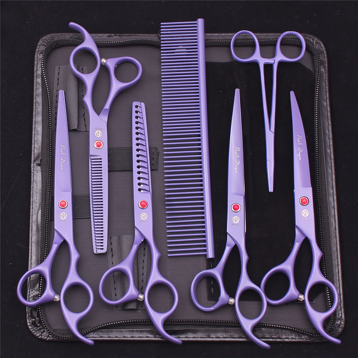 7pcs Professional Pet Grooming Scissors Set - Stainless Steel, Right-Handed Dog Beauty Shears with Thinning & Cutting Options