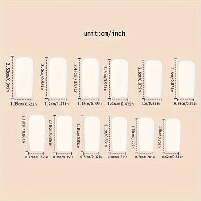 Enhance your beauty with 24pcs medium-length elegant blue gradient floral line dot Golden edge French glossy white fake nails, a versatile press-on nail set suitable for women and s' daily wear in spring and summer. Includes