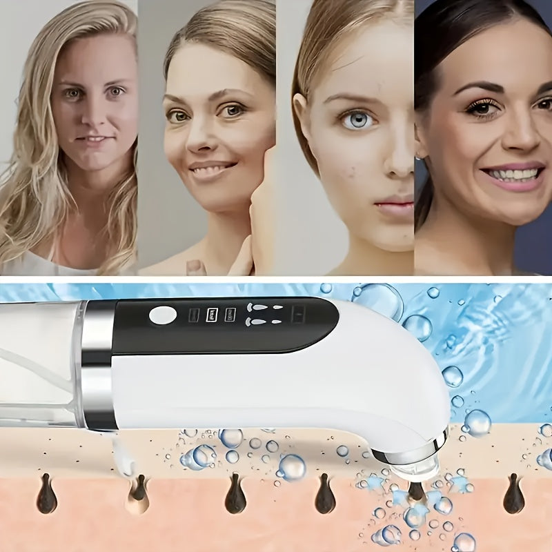 Rechargeable Pore Vacuum Cleaner, Electric Blackhead Remover, Water Circulation Facial Cleaning Tool, Deep Skin Pore Cleaning And Beauty Care, Digital Display, Pore Vacuum Cleaner, Ideal Gift For Christmas, Thanksgiving, New