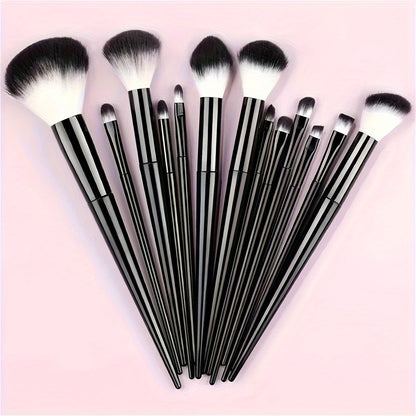 Synthetic Fibers Makeup Brush Set - Professional Foundation, Concealer, Eye Shadow, Blending Brushes - Manual Use, Plastic Handle Beauty Tools For Flawless Makeup Application