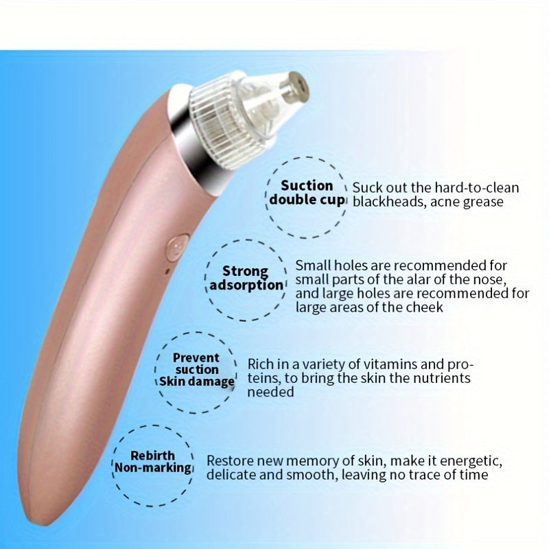 Face Pore Cleaner, Electric Blackhead Removal Beauty Instrument Vacuum Suction Face Pores Cleaning Device for Face Skin Deep Cleansing