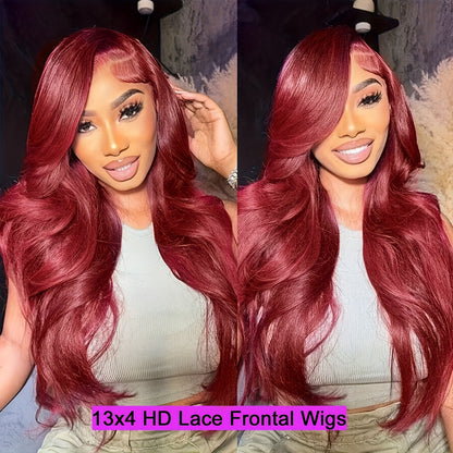 28" Long Body Wave Synthetic Wig - Heat Resistant (Glueless) HD Transparent Lace Front, Natural Black Loose Waves - 200% Density Voluminous Hairpiece for Women, Everyday & Special Events - Compatible with All Light Beige Tone