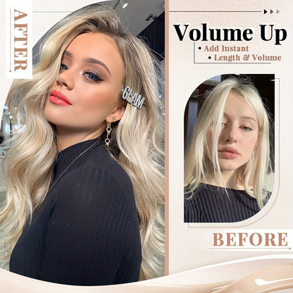 V-Shaped Real Remy Clip In Human Hair Extensions One Piece 3/4 Full Head Weft Straight Hair Human Hair With Seamless Weft Silky Straight For Women