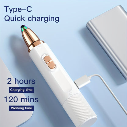 Women's electric body hair remover Double head eyebrow razor with lamp underarm hair remover, Eyebrow Shaping Tool, Personal Grooming Device, Handheld Trimmer, Compact Design, Highquality Blades, Precision Trimming, Beauty To