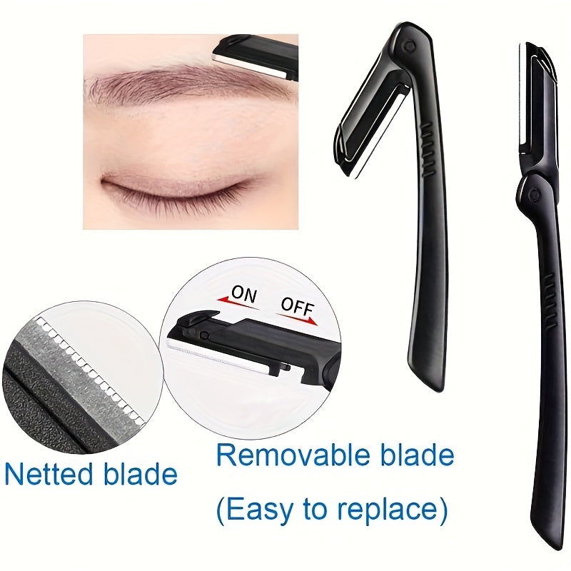 An extraordinary stainless steel eyebrow grooming set, including eyebrow trimmers, combs, tweezers and razors that can be used by both hands, a versatile beauty tool set suitable for both men and women, odorless facial exfoli