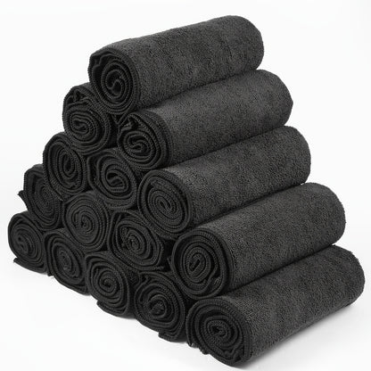 Patelai 36-Pack Microfiber Salon Towels - Absorbent, Bleach Resistant, Ideal for Gym, Spa, Shaving, Shampooing, Hair Drying - 16x28 Inches, Black - For Hair Stylists, Salon Owners & Home Use - Perfect Gift for Beauty Lovers