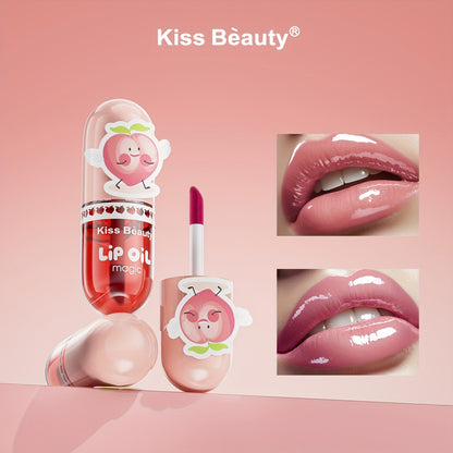 1pc Kiss Beauty Lip Oil Magic, Moisturizing Lip Balm, Waterproof Lip Gloss, All Skin Types, Exfoliating Lip Treatment, Valentine's Day Gift, 3.38oz Liquid