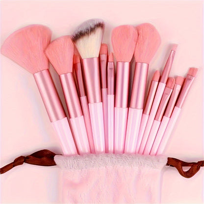 Synthetic Fibers Makeup Brush Set - Professional Foundation, Concealer, Eye Shadow, Blending Brushes - Manual Use, Plastic Handle Beauty Tools For Flawless Makeup Application