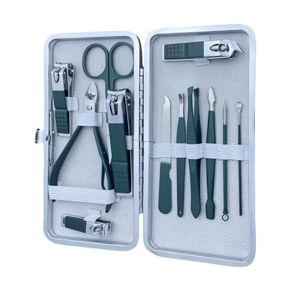 7pcs/10pcs/12pcs/18pcs high-quality beauty and manicure set, German craftsmanship stainless steel nail clipper set, nail clipper set for home use, pedicure tool ear scoop nail clipper set