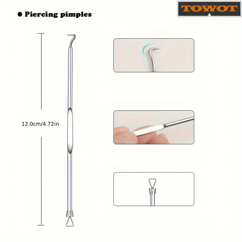 11pcs Blackhead Remover For Face, Professional Stainless Micro-Needling Removal Tools Kit, Needling Beauty Needle Elbow Hook Needle Tool, Pimple Popper Tool Kit For Quick And Easy Removal Of Pimples, Blackheads, Zit Removing