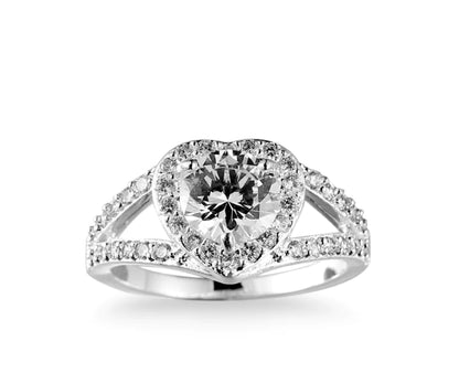 Minimalist Heart Zircon Jewelry Ring