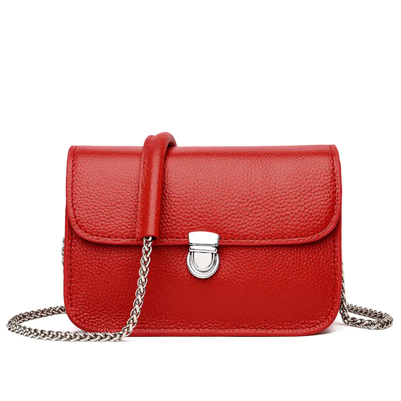 Fashionable Small Square Bag in Genuine Leather