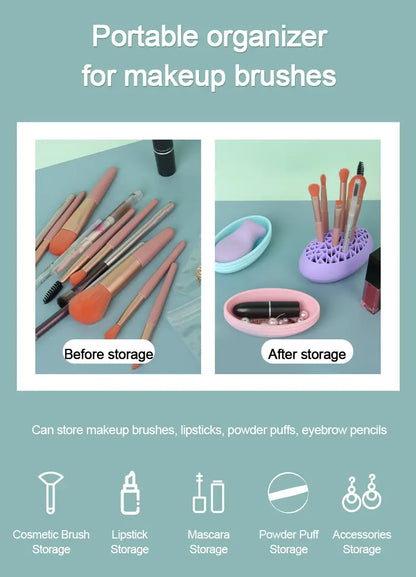 Elegant Silicone Multi-Cavity Cosmetic Storage Display